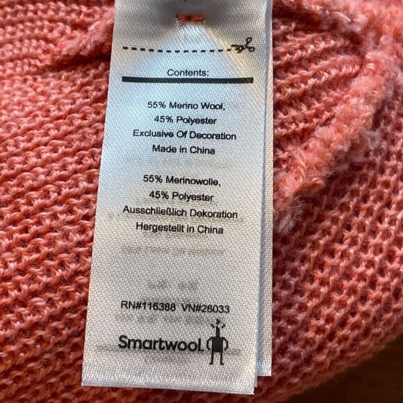 NWT Smartwool Kid's Patch Double Layer Wool Knit Beanie Cap Wild Salmon L/XL - Picture 7 of 7